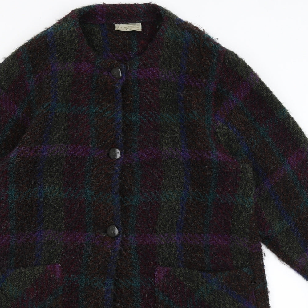 Weave of the Irish Womens Green Plaid  Overcoat Coat Size S