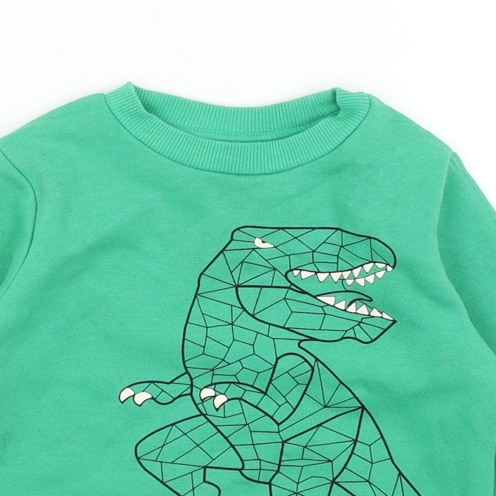 Primark Boys Green   Pullover Jumper Size 2-3 Years  - T-Rex