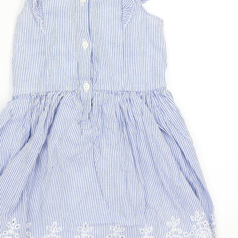 Matalan Baby Blue Striped  Fit & Flare  Size 18-24 Months