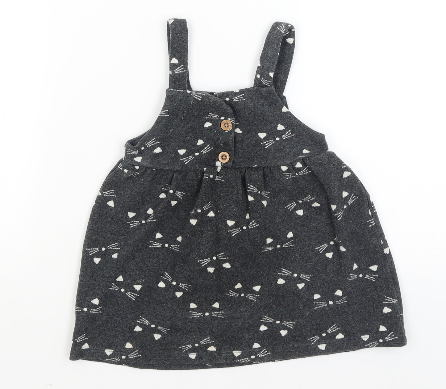 F&F Baby Grey   Fit & Flare  Size 18-24 Months  - Cat Faces