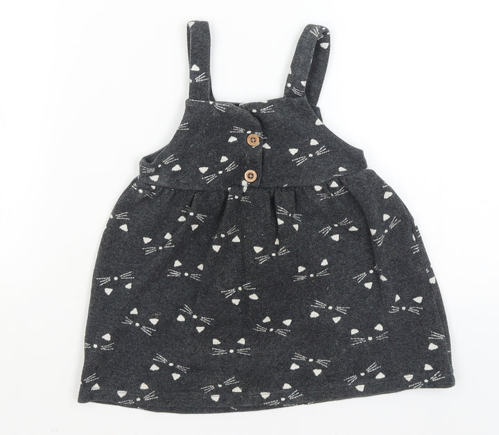 F&F Baby Grey   Fit & Flare  Size 18-24 Months  - Cat Faces