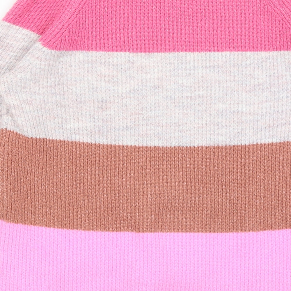 Dorothy Perkins Womens Pink Striped  Pullover Jumper Size 12