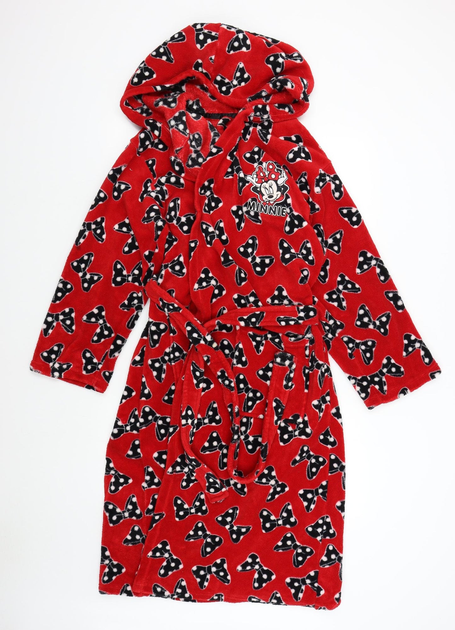 George Womens Red Solid Fleece  Gown Size L  - Disney Minnie Mouse