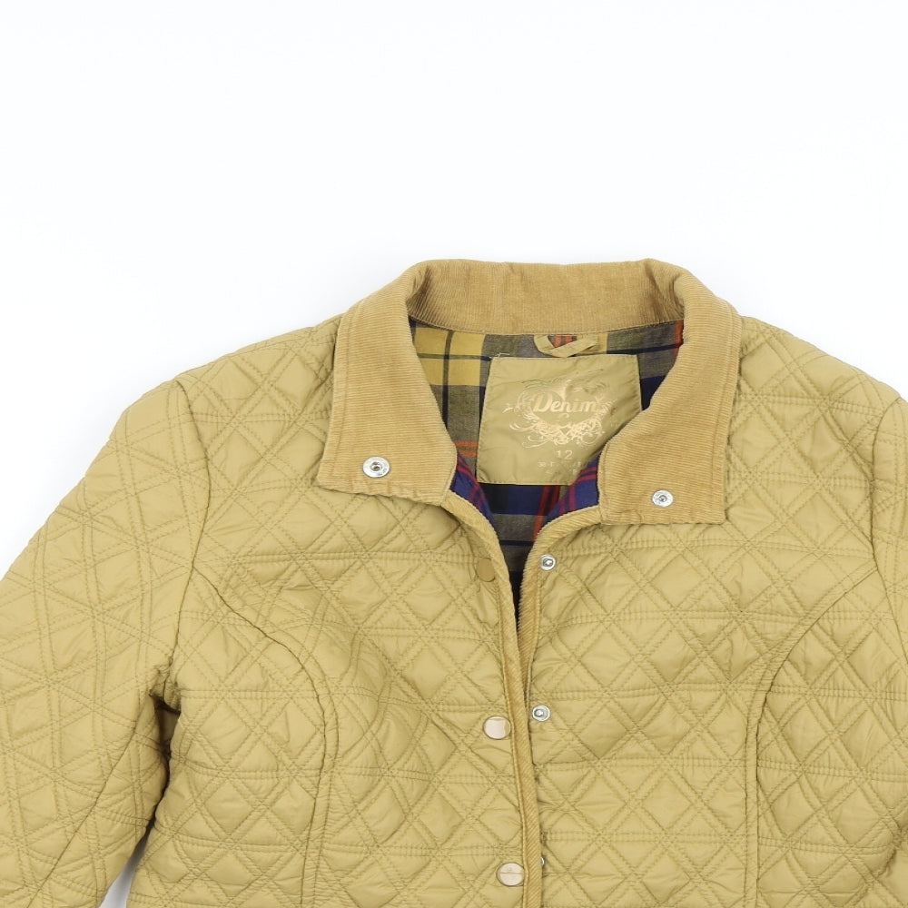 Primark Womens Gold   Quilted Jacket Size 12