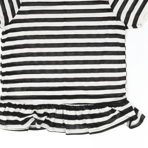 Blonde & Blonde Womens Multicoloured Striped  Basic T-Shirt Size 8