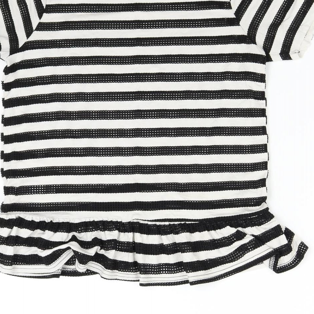 Blonde & Blonde Womens Multicoloured Striped  Basic T-Shirt Size 8
