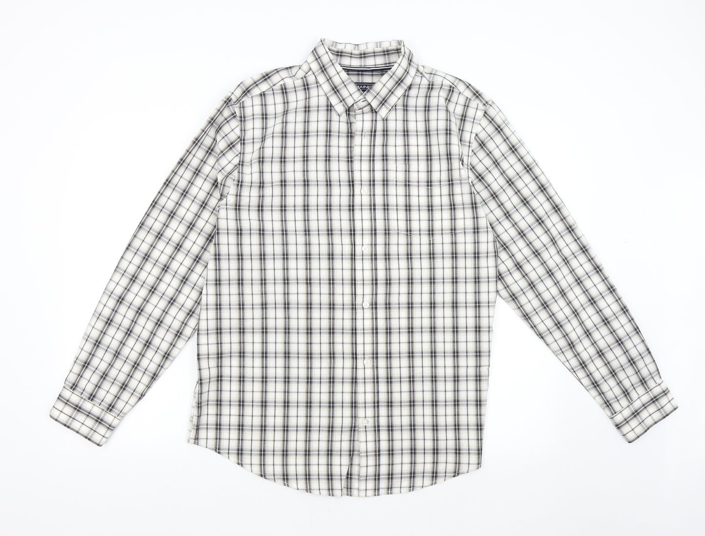 Maine Mens Multicoloured Check   Button-Up Size L