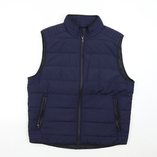 M&S Mens Blue   Gilet Waistcoat Size L
