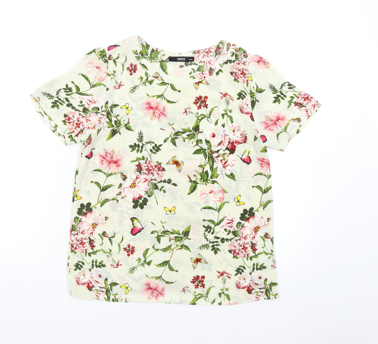 Oasis Womens Multicoloured Floral  Basic Blouse Size 8