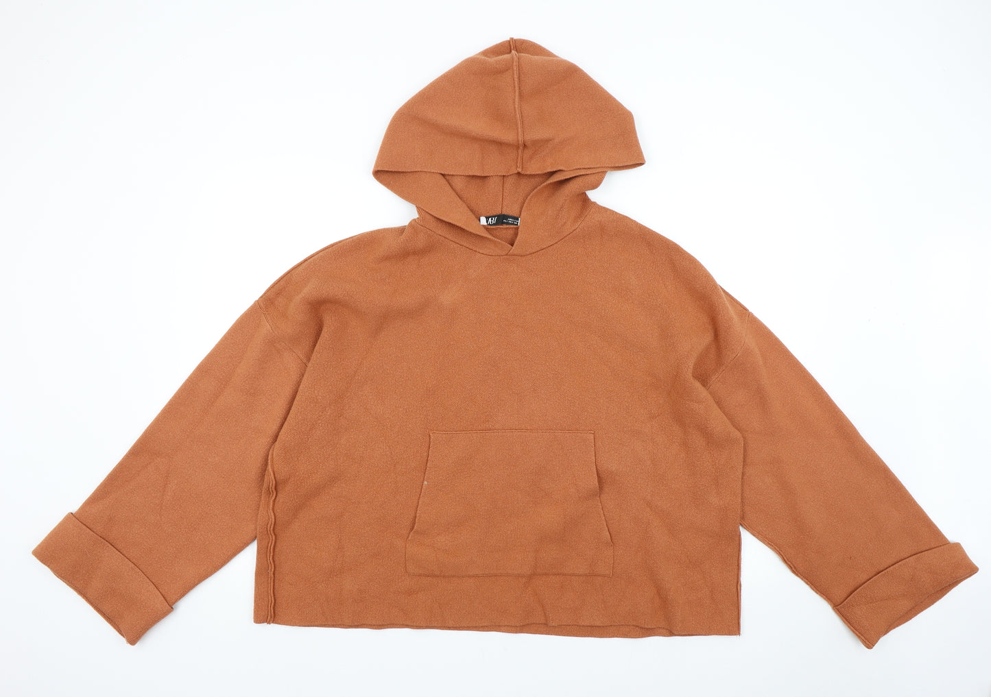 Zara Womens Orange   Pullover Hoodie Size L