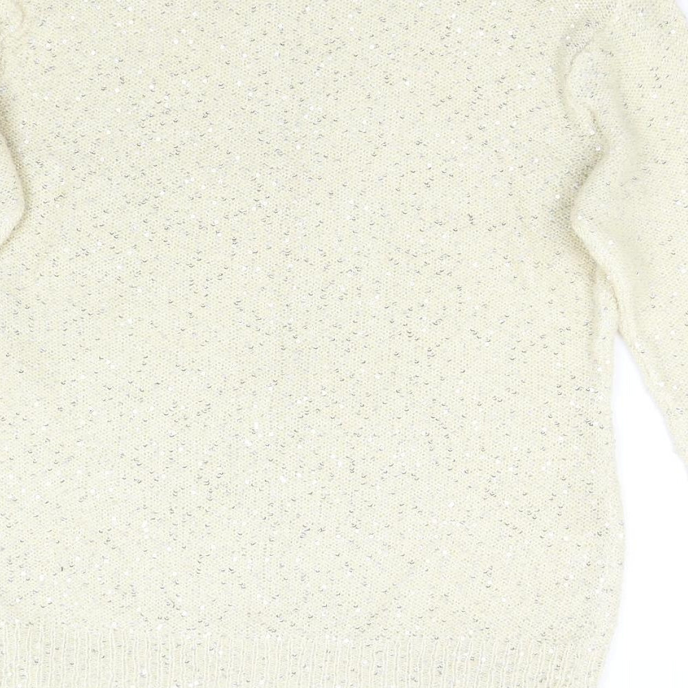 AKD-A-WEST Womens Beige  Knit Pullover Jumper Size 14