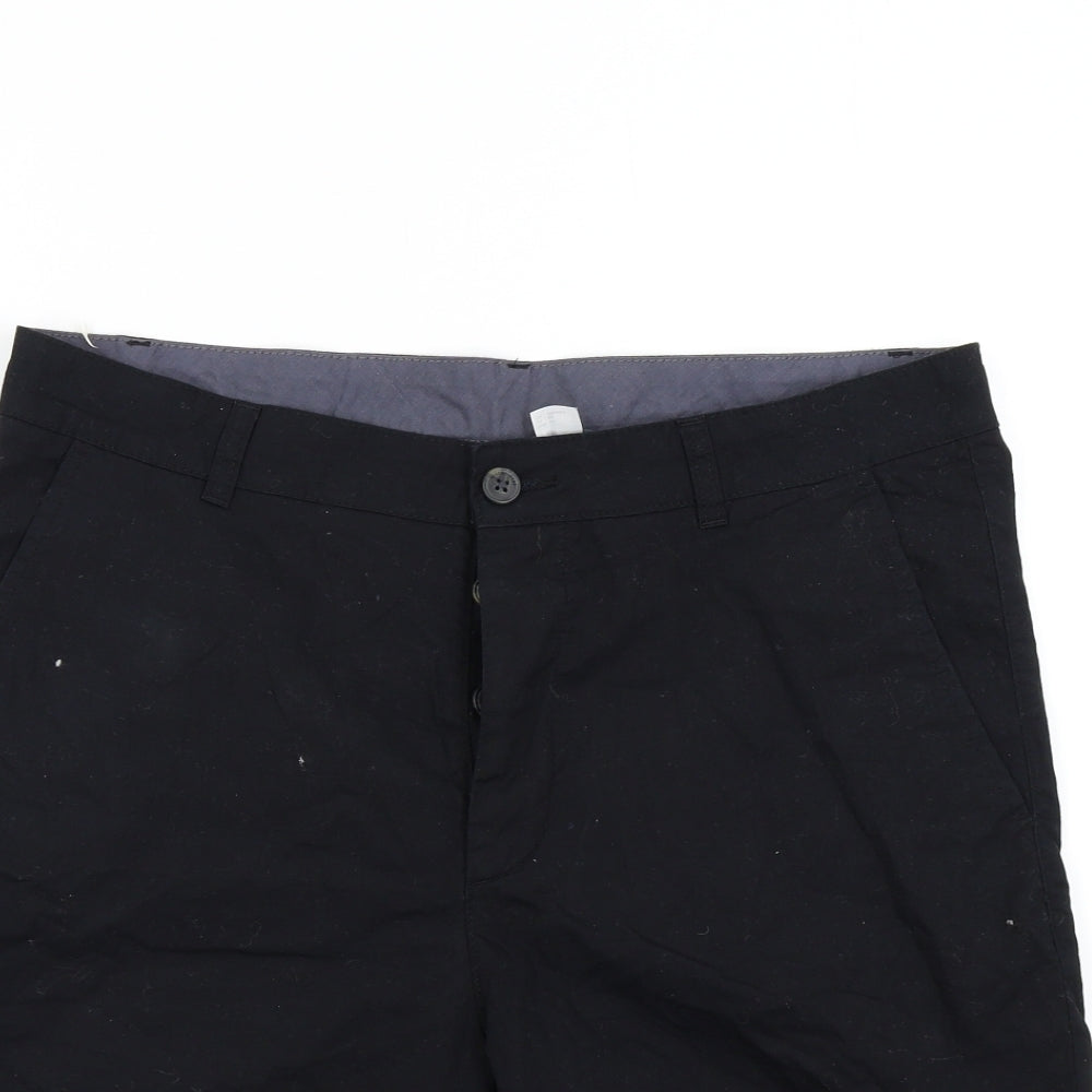H&M Mens Black   Bermuda Shorts Size 34