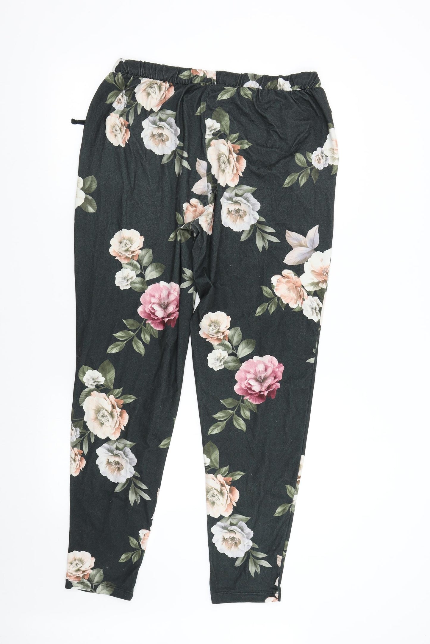 Primark Womens Black Floral   Pyjama Pants Size 12