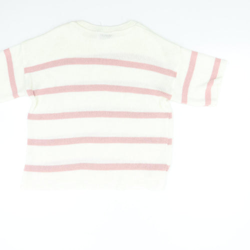 In the Style Womens Pink Striped Knit Pullover Jumper Size 8
