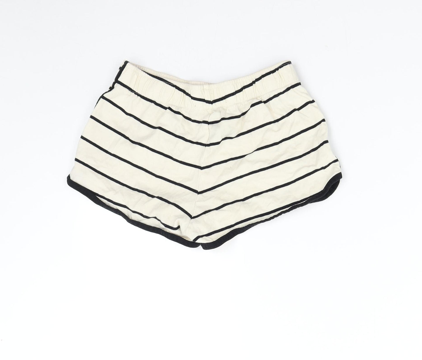 George Womens Beige Striped  Hot Pants Shorts Size 8