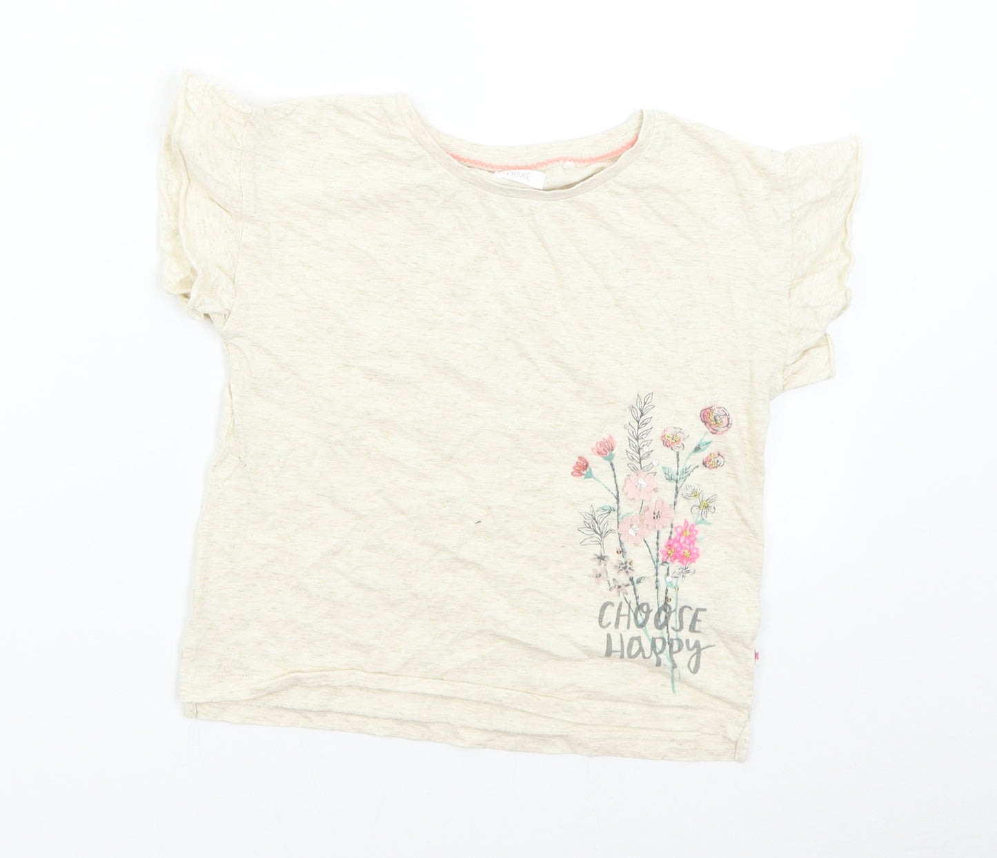 NEXT Girls Beige   Basic T-Shirt Size 8 Years