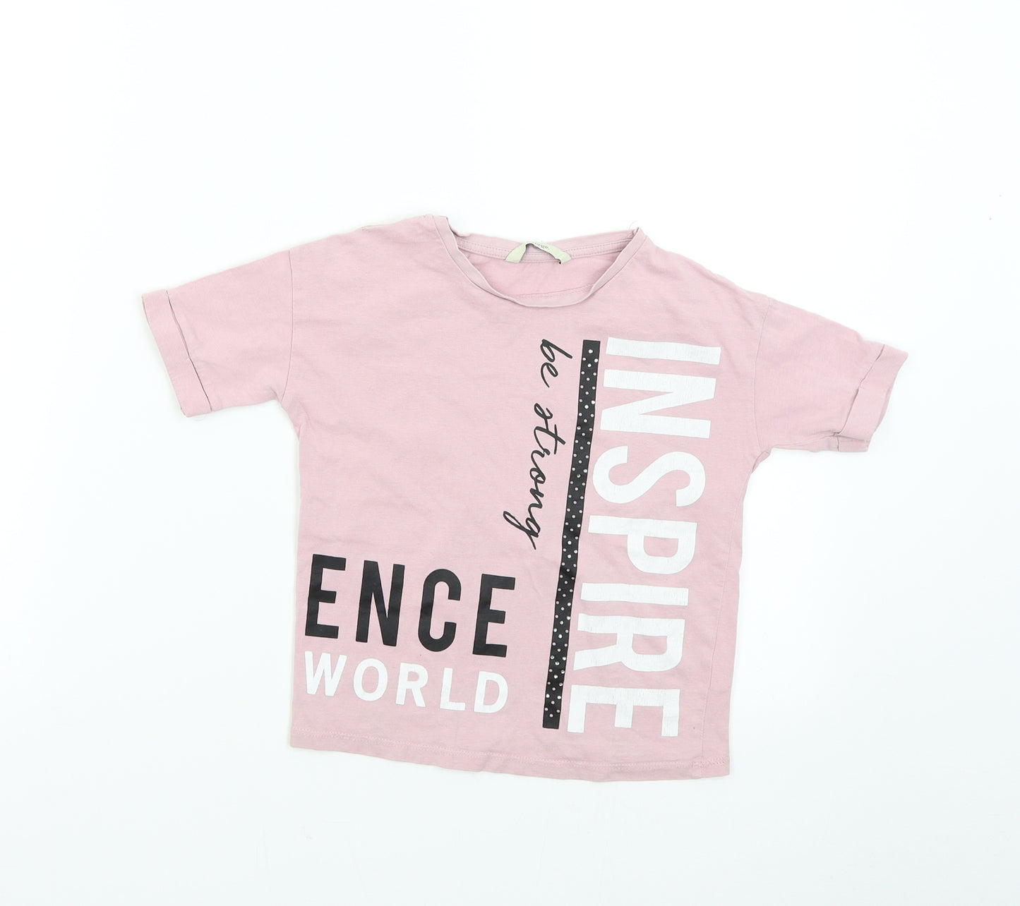 George Girls Pink   Basic T-Shirt Size 5-6 Years