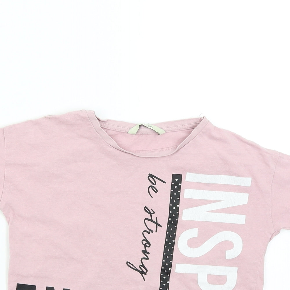 George Girls Pink   Basic T-Shirt Size 5-6 Years