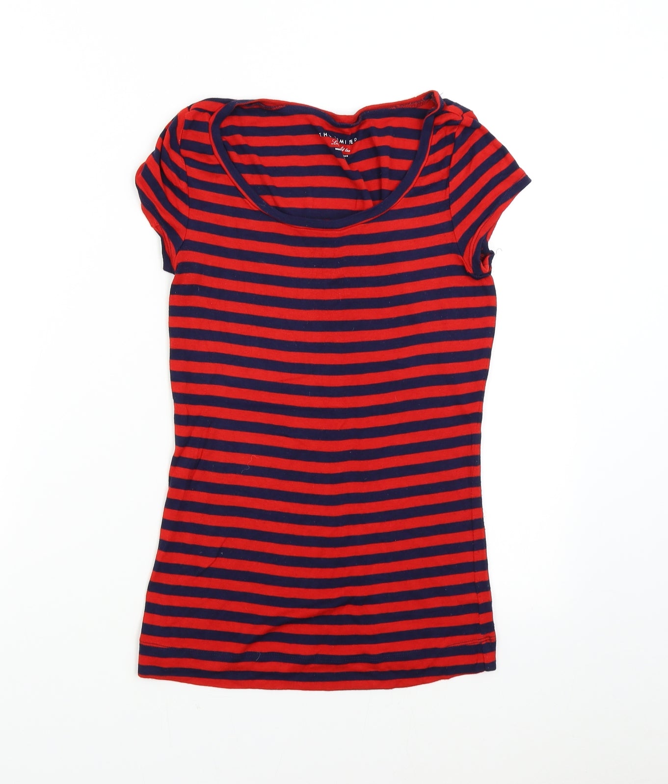 Preworn Womens Multicoloured Striped  Basic T-Shirt Size S