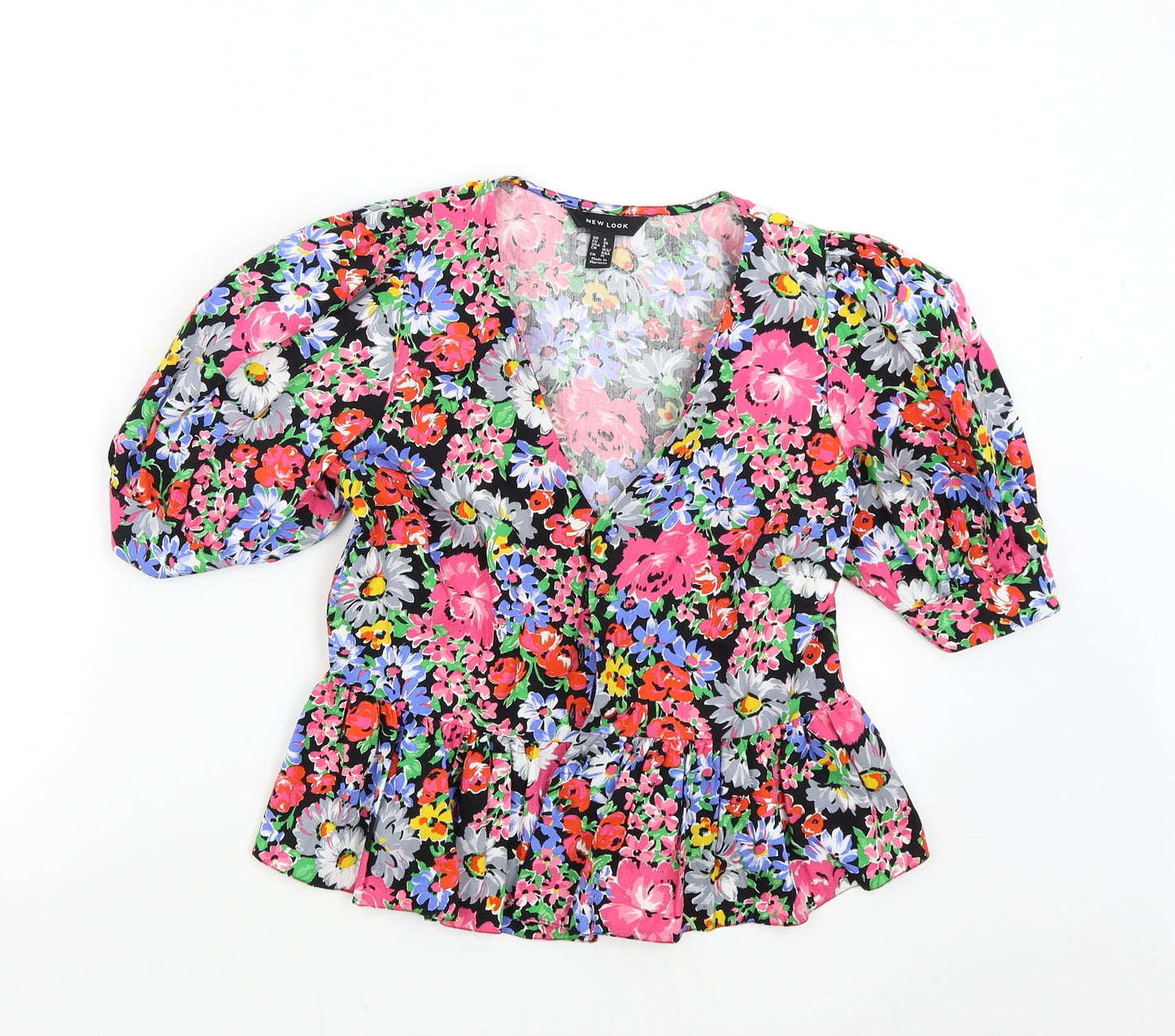 New Look Womens Multicoloured Floral  Basic Blouse Size 8
