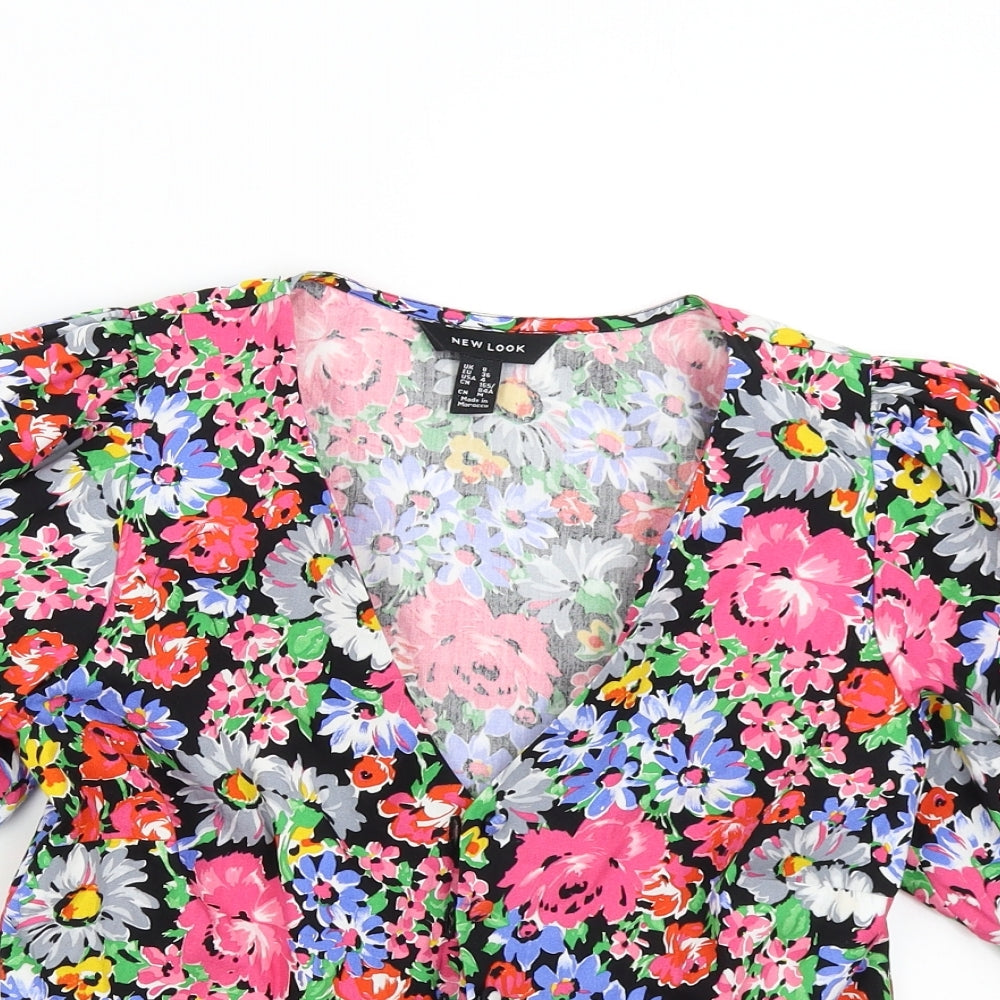 New Look Womens Multicoloured Floral  Basic Blouse Size 8