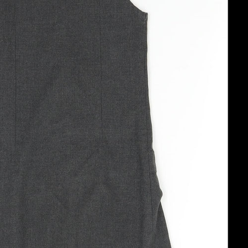 M&S School Girls Grey   Pinafore/Dungaree Dress  Size 6-7 Years