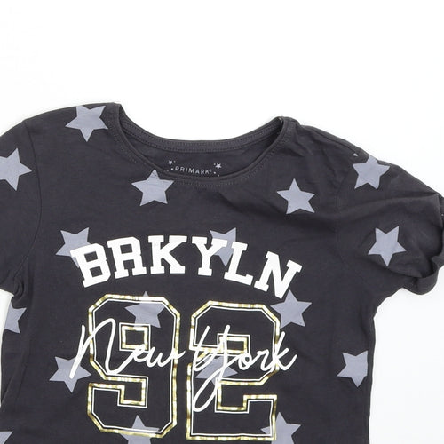 Primark Girls Black   Basic T-Shirt Size 9-10 Years  - Stars NYC