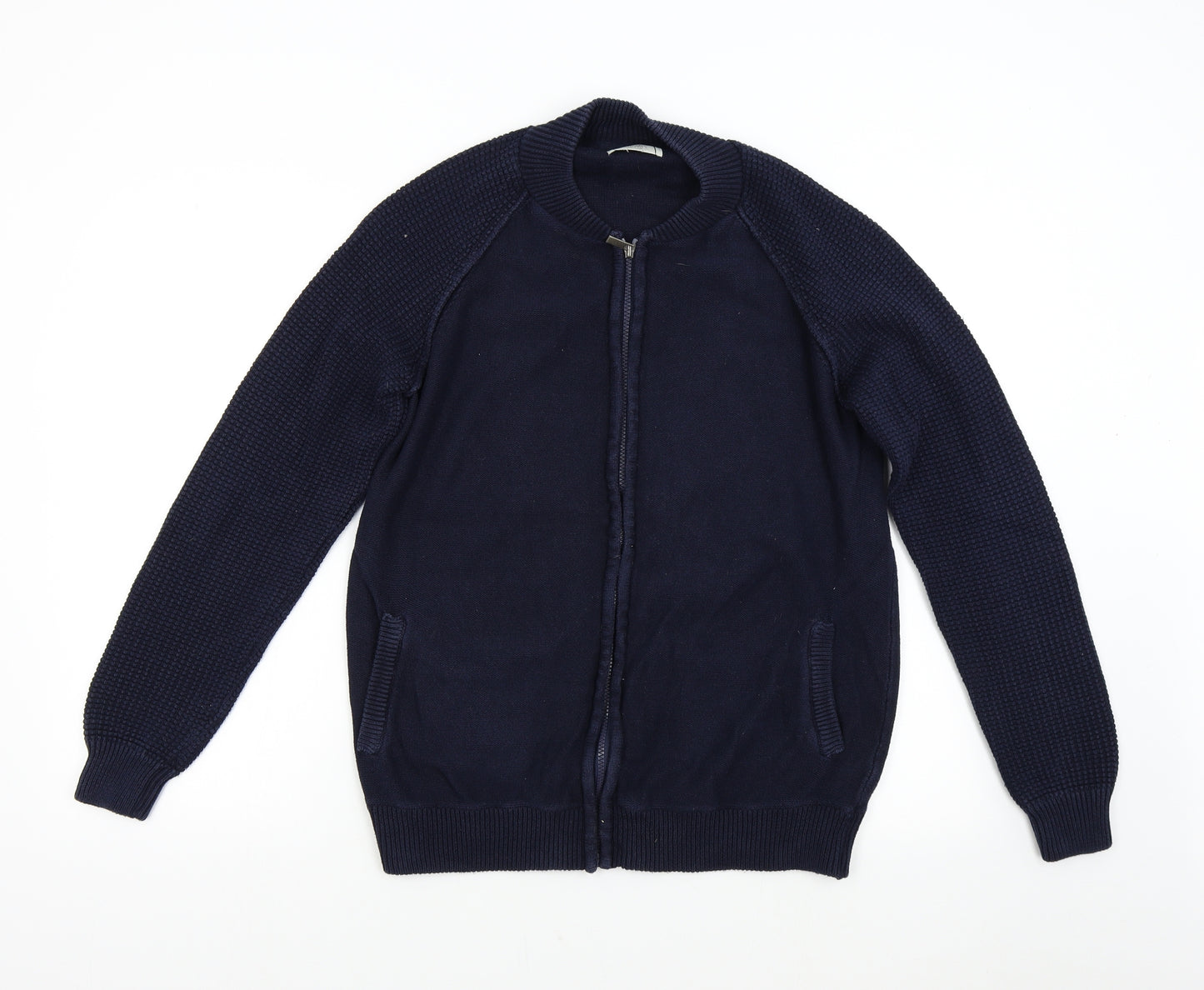 George Mens Blue  Knit Full Zip Jumper Size M