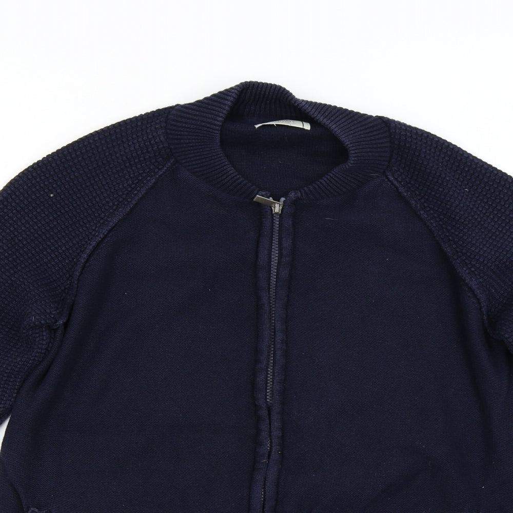 George Mens Blue  Knit Full Zip Jumper Size M