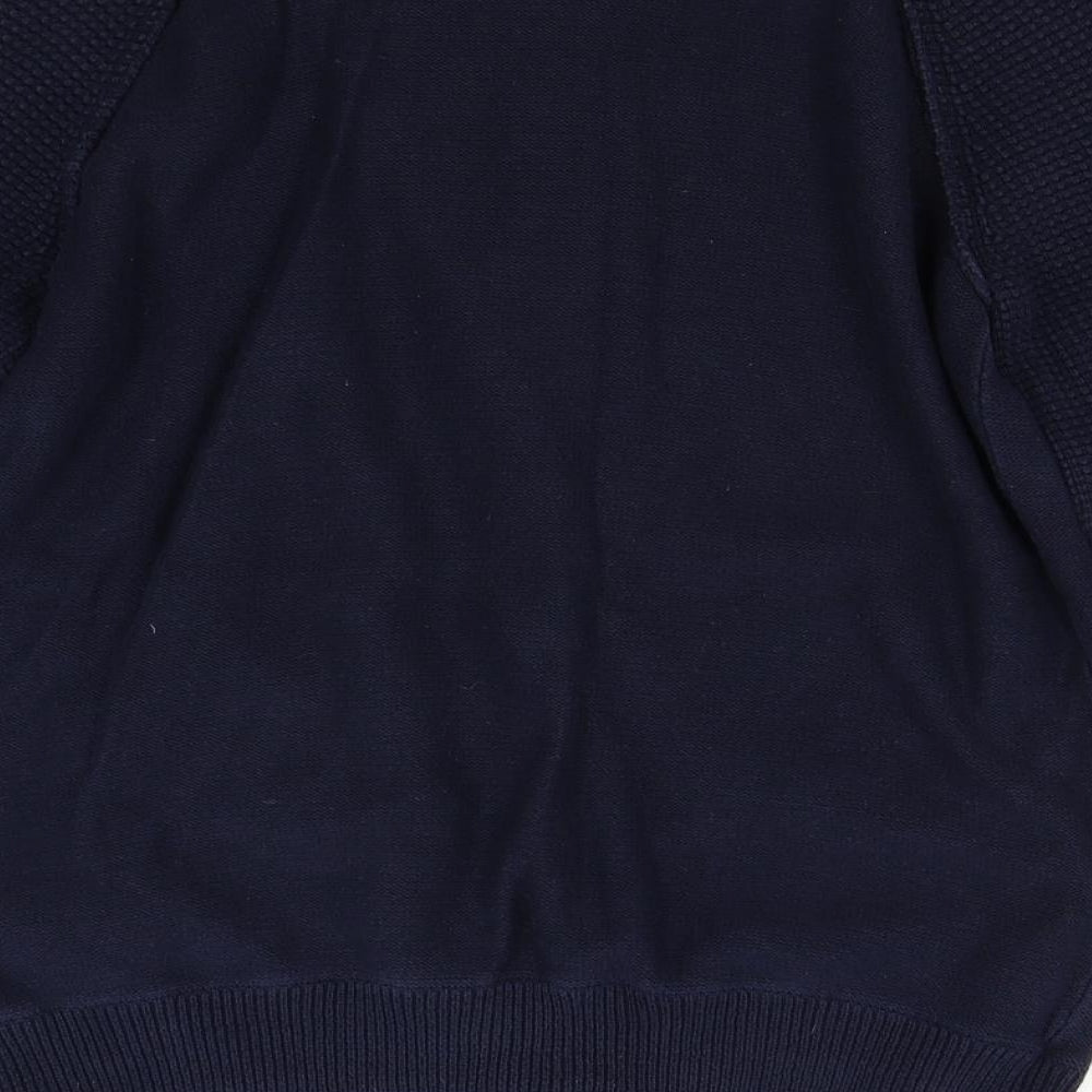 George Mens Blue  Knit Full Zip Jumper Size M