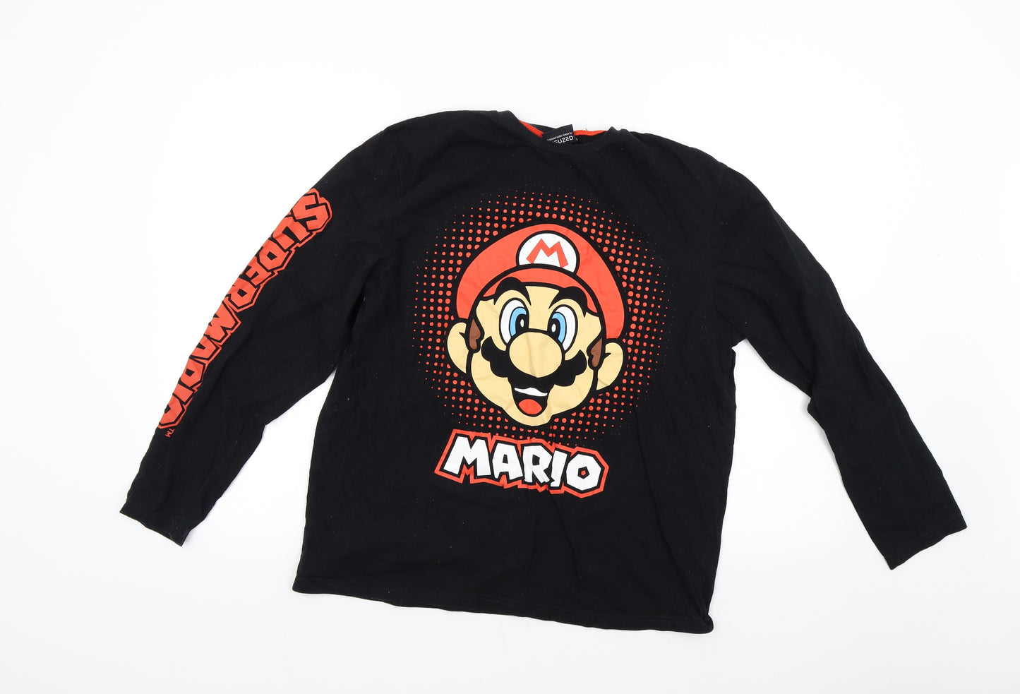 George Mens Black    T-Shirt Size L  - Super Mario
