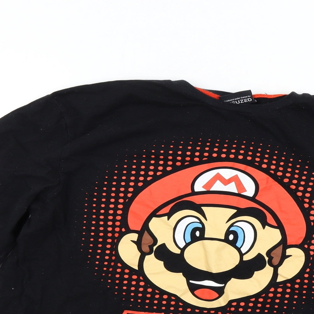 George Mens Black    T-Shirt Size L  - Super Mario