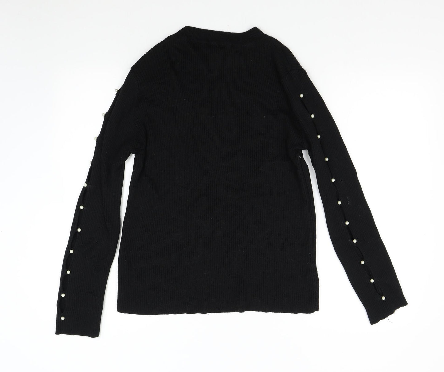 Select Womens Black  Knit Pullover Jumper Size L