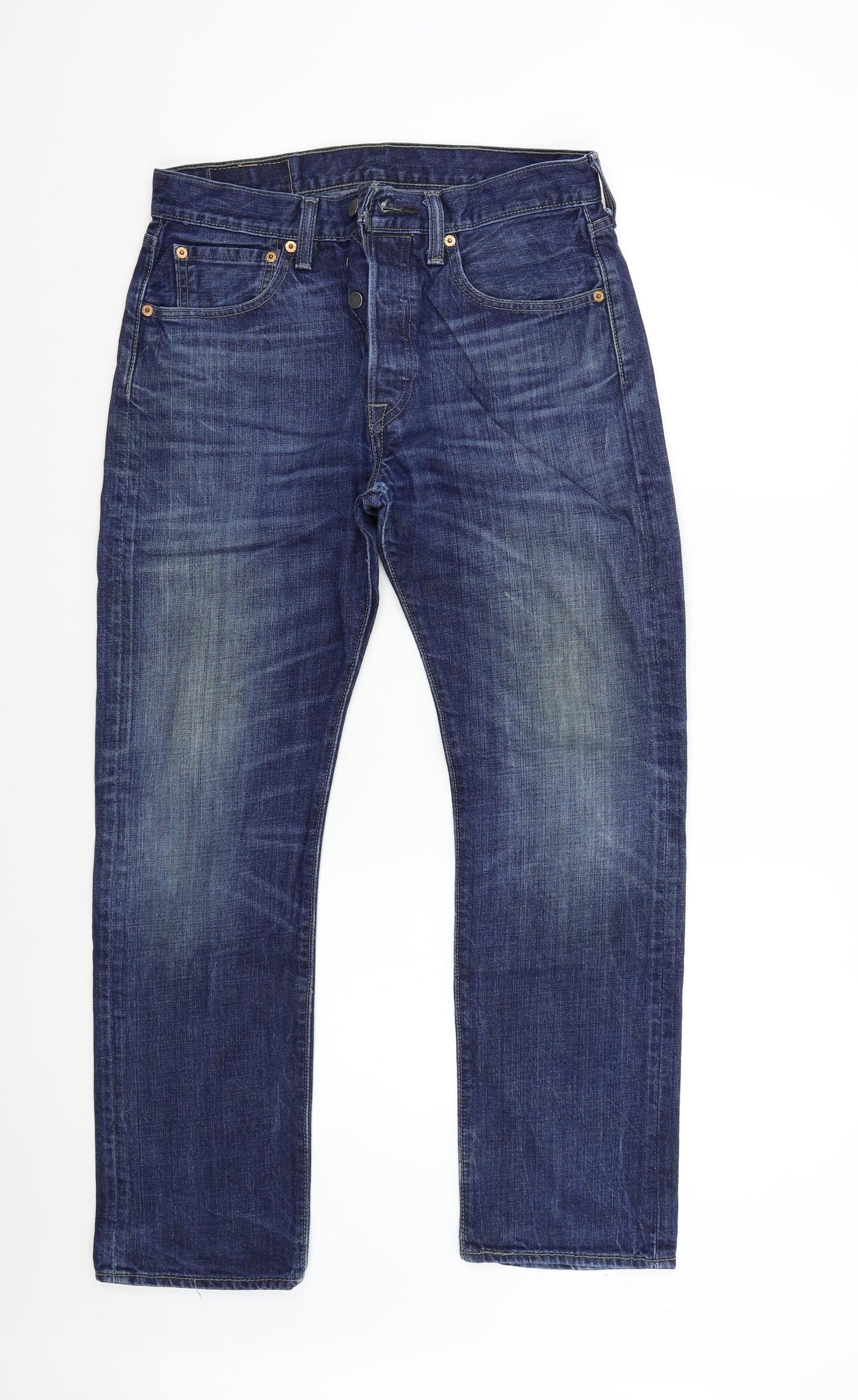 Levi Mens Blue  Denim Straight Jeans Size 31 L30 in