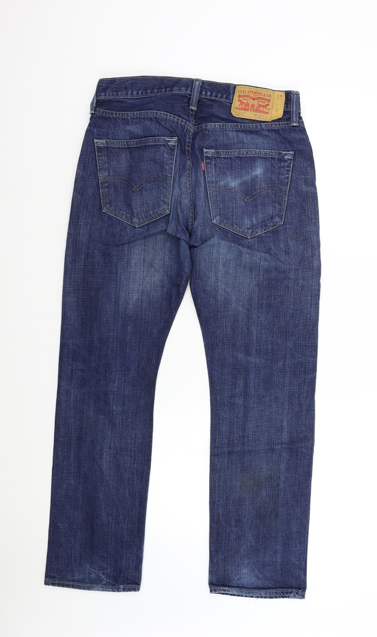 Levi Mens Blue  Denim Straight Jeans Size 31 L30 in