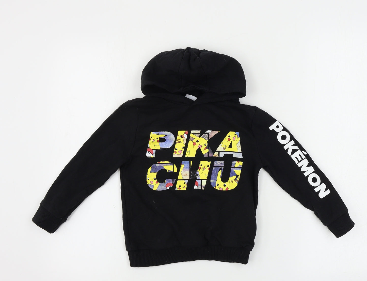 POKEMON  Boys Black   Pullover Hoodie Size 4-5 Years  - POKEMON