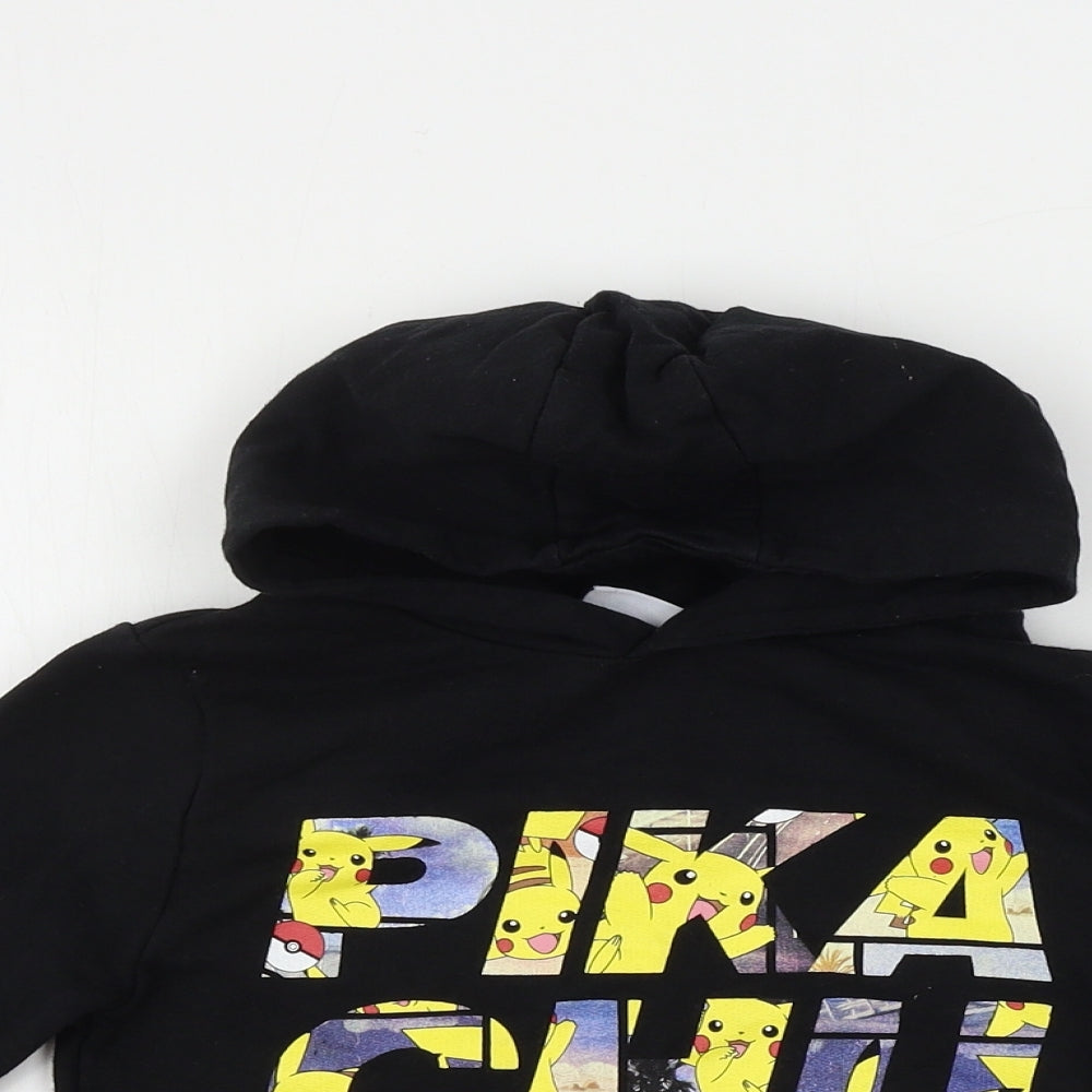 POKEMON  Boys Black   Pullover Hoodie Size 4-5 Years  - POKEMON