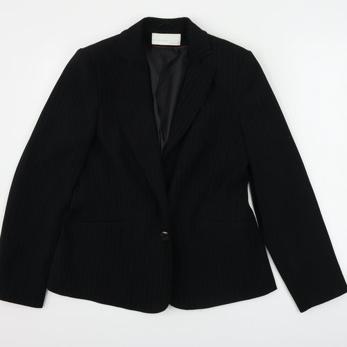 AMARANTO  Womens Black Striped  Jacket Blazer Size 12