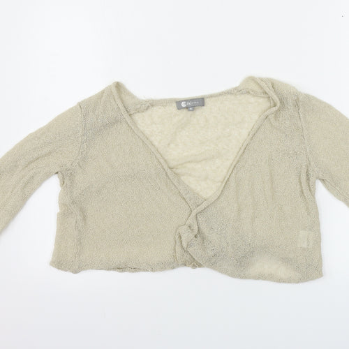 Mia Moda Womens Beige   Cardigan Jumper Size M