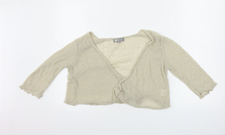 Mia Moda Womens Beige Cardigan Jumper Size M