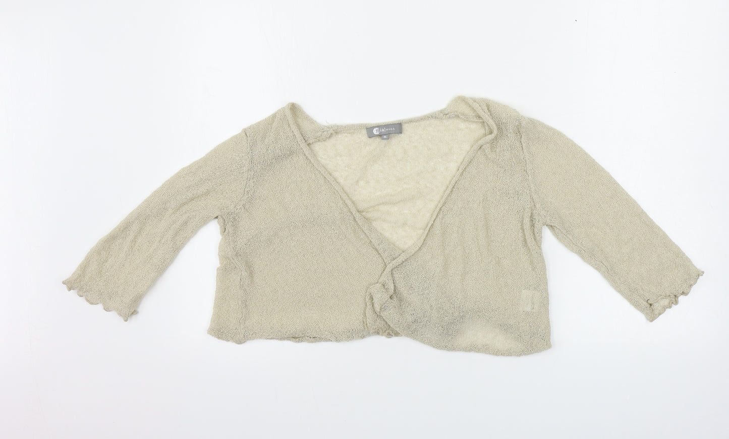 Mia Moda Womens Beige   Cardigan Jumper Size M