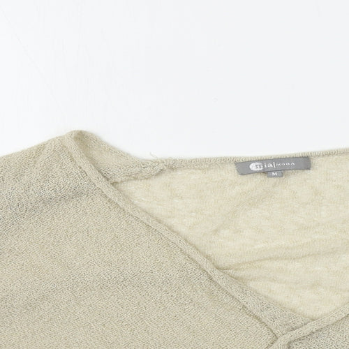 Mia Moda Womens Beige   Cardigan Jumper Size M