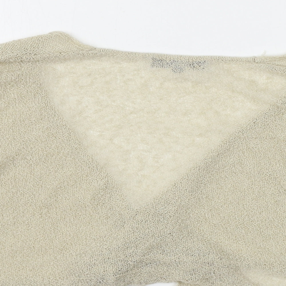 Mia Moda Womens Beige   Cardigan Jumper Size M