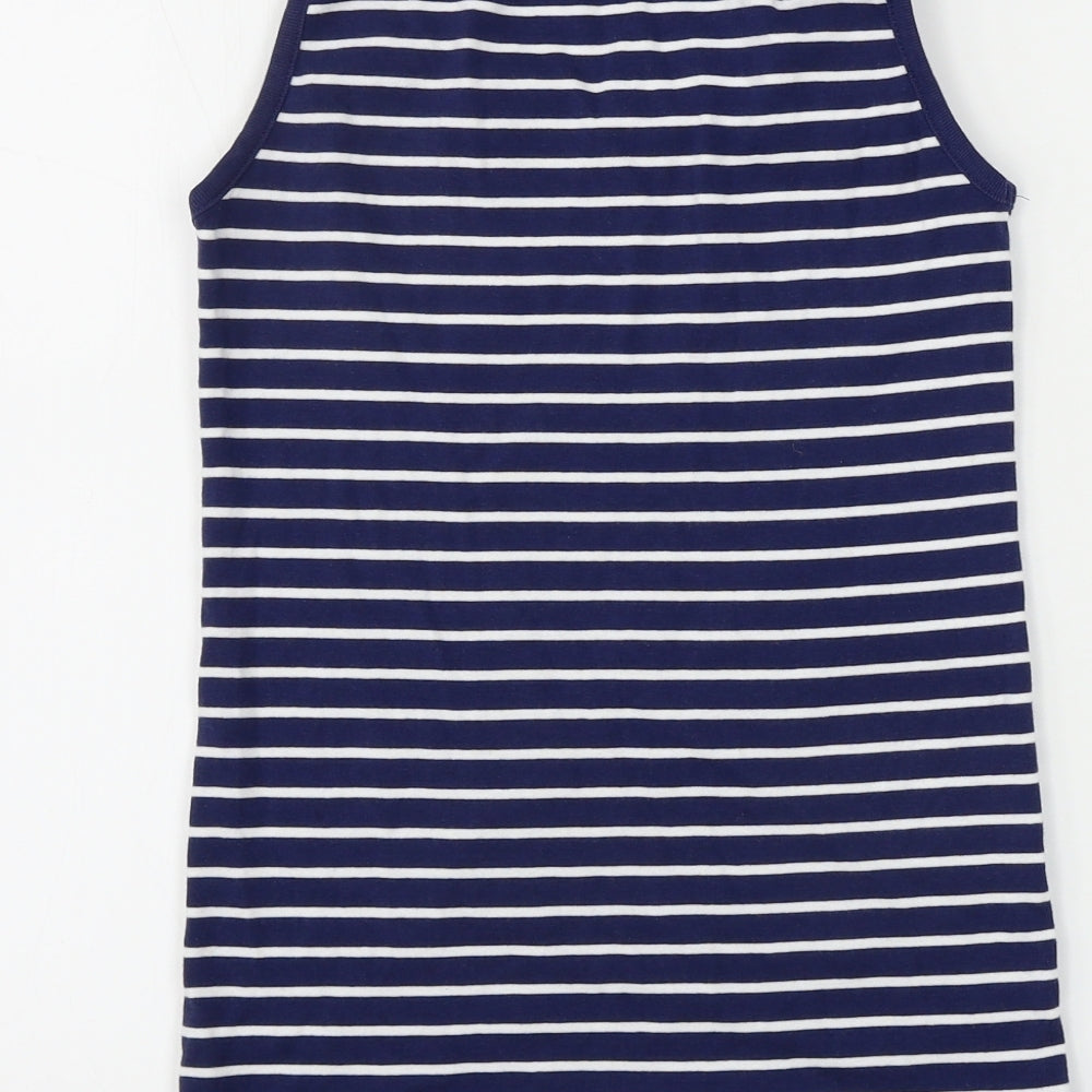 TU Womens Blue Striped  Basic Tank Size 16