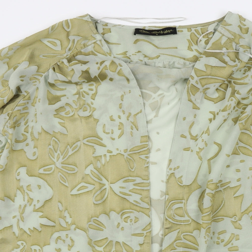 Miss Selfridge  Womens Green Floral  Cardigan Jumper Size 8
