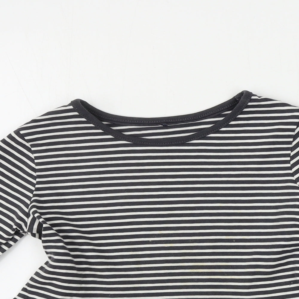 George  Girls White Striped  A-Line  Size 4-5 Years