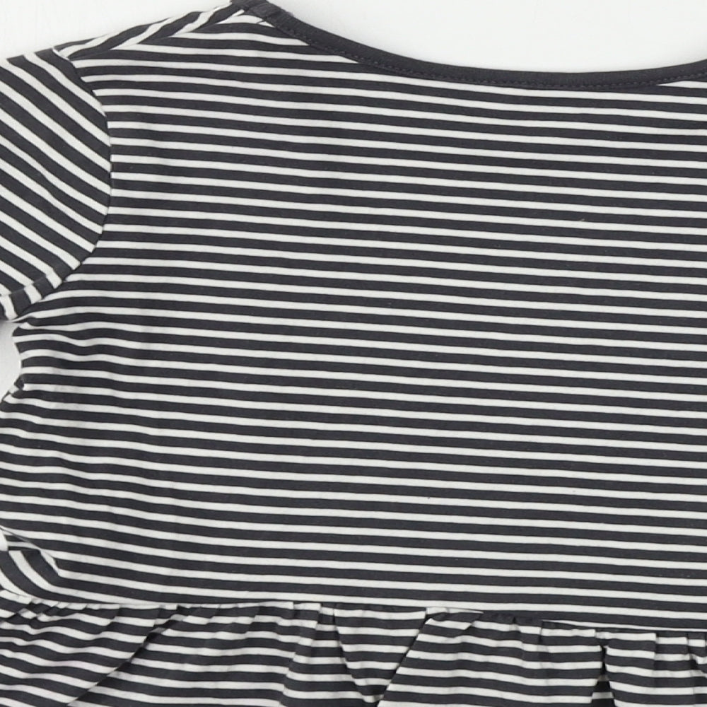 George  Girls White Striped  A-Line  Size 4-5 Years