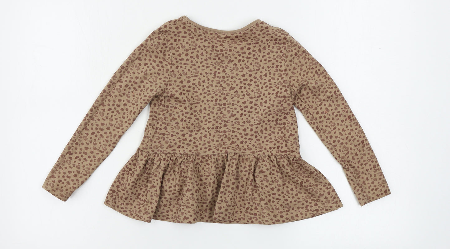 George  Girls Brown Animal Print  A-Line  Size 4-5 Years