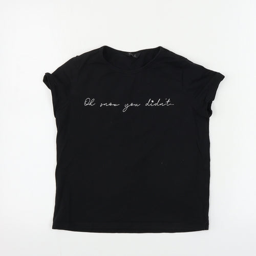 M&Co Girls Black   Basic T-Shirt Size 12 Years