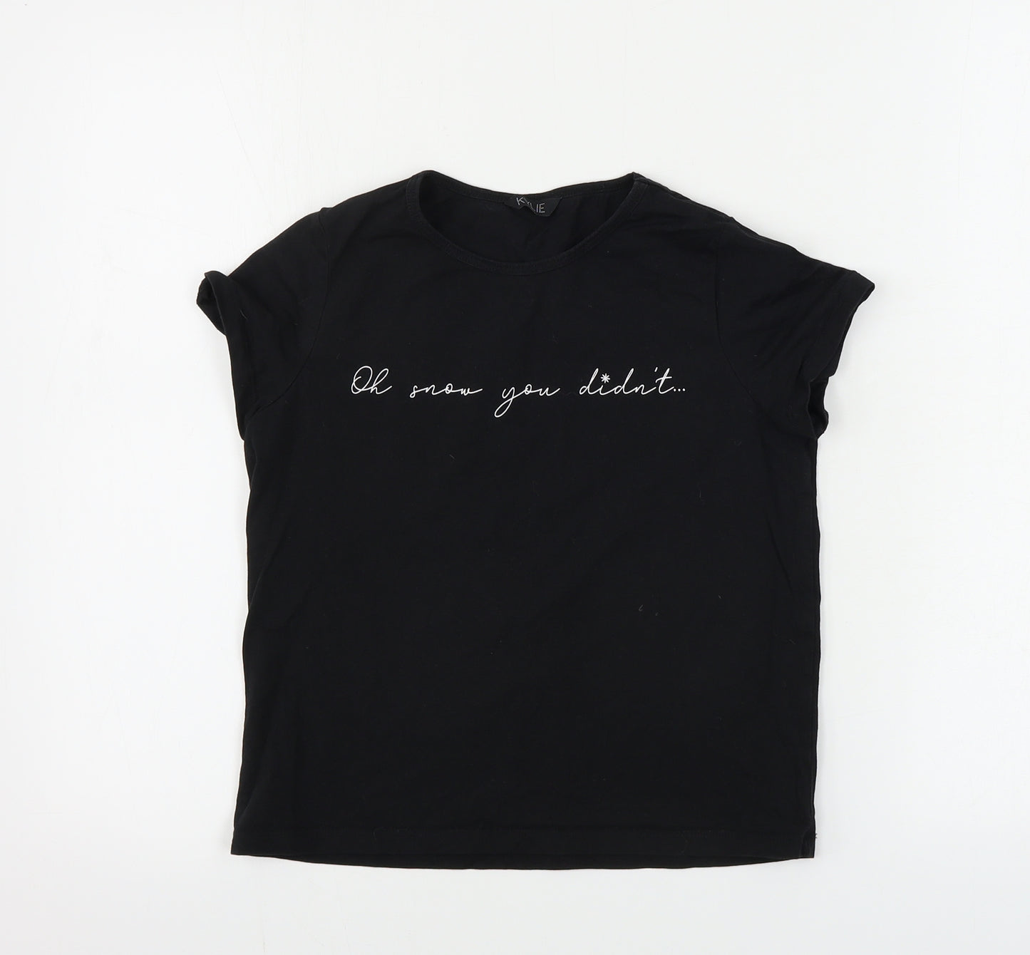 M&Co Girls Black   Basic T-Shirt Size 12 Years